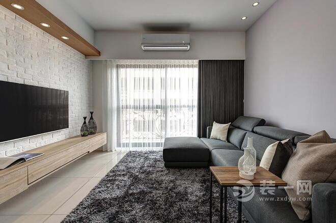 现代简约风格三室两厅 石家庄灰白色调装修效